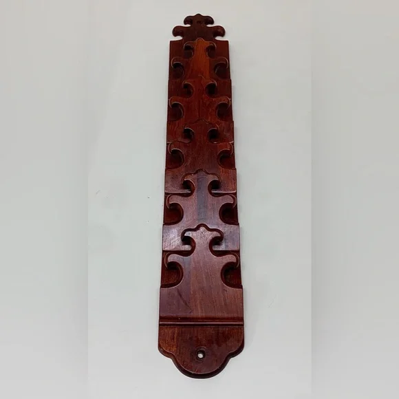 Mid Century Vintage Carl Forslund Solid Cherry Wood Wall Mounting Mail Holder